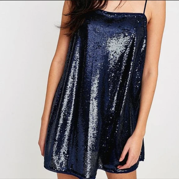 Free People Navy Time To Shine Slip Dress